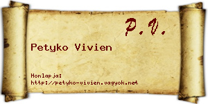 Petyko Vivien névjegykártya